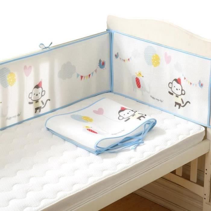 Tour De Lit BreathableBaby 2 Faces - Doublure Maille Respirante Forêt Enchantée | Sécurité Bébé | Anti-Étouffement