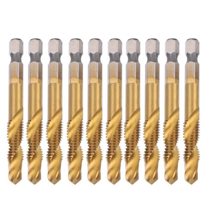 Mesee Lot De 6 Tarauds Spirale HSS Bleu – Filetage Américain 6-32NC à 1/4-20NC – Outil Machine Précis