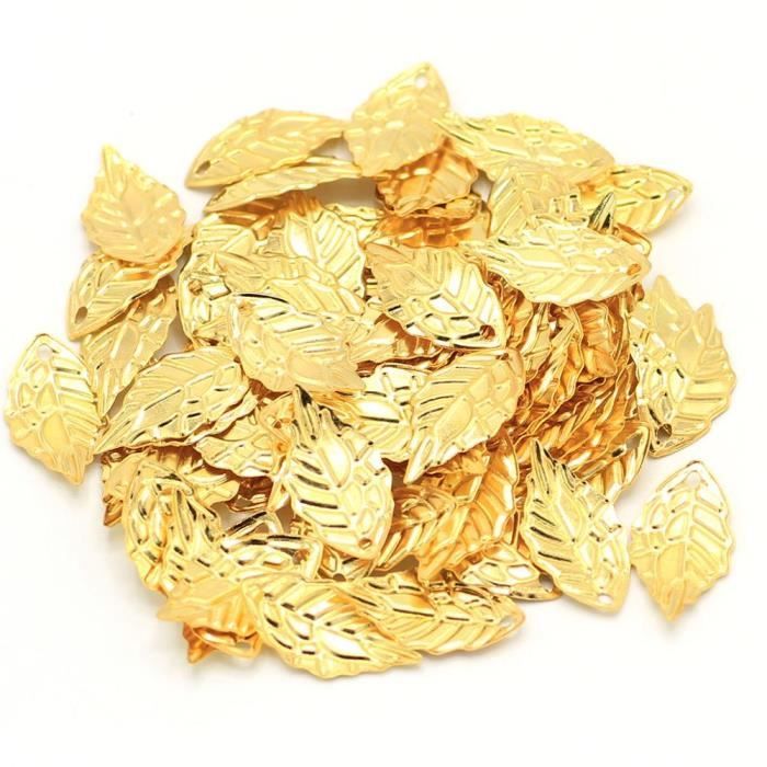 500 Breloques Acier Inoxydable Feuille 7mm - Trou 1mm - Pour DIY Bijoux, Colliers - UNICRAFTALE