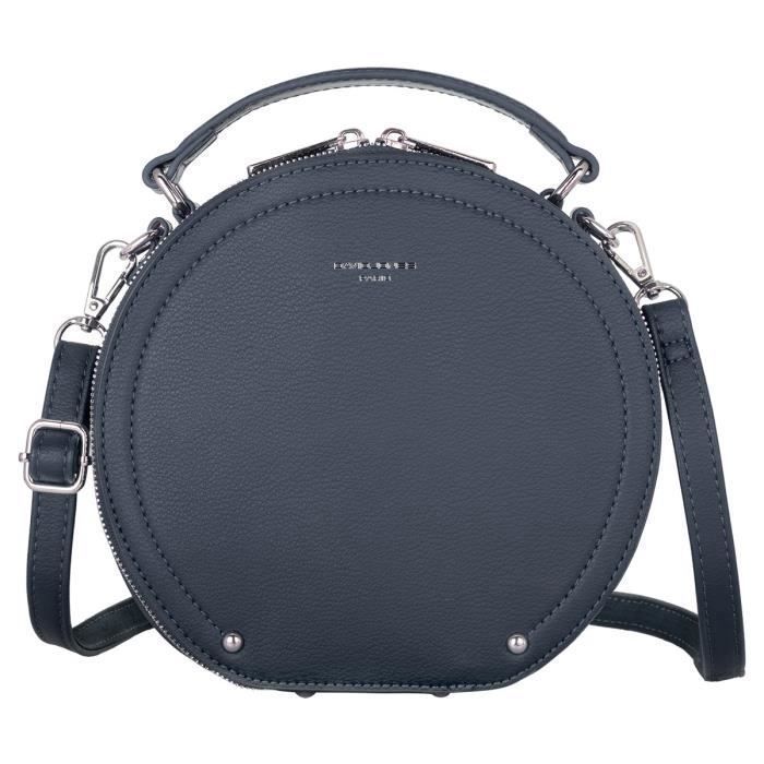 David Jones Sac Bandouliere Rond Femme Sac a Main Porte Epaule Cuir PU Besace Arrondie Pochette Mode Elegant Chic Bleu Cdiscount Bagagerie Maroquinerie
