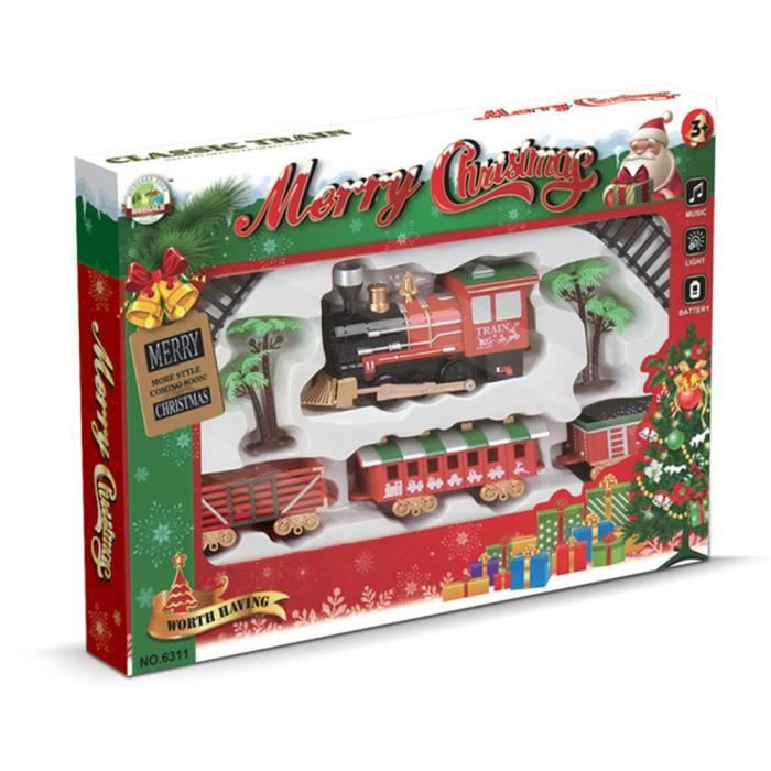 Drfeify train électrique pour enfants Ensemble de Train de noël pour ...