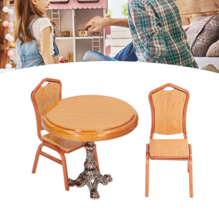 Ensemble de chaises de table à manger miniatures pour maison de poupée