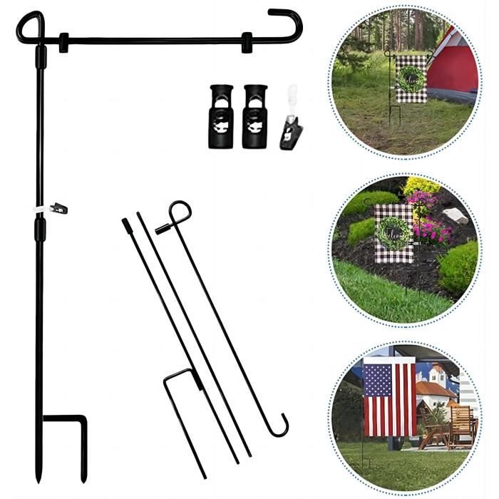 Predolo Support Drapeau Jardin Mural Horizontal - Installation Facile Pour Porche Et Extérieur