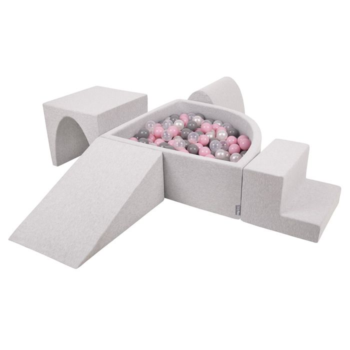 Aire Velvet De Jeux En Mousse Avec Rond Piscine à Balles Pour Enfants Vert Foret Blanc Gris Menthe Piscine 200 Balles Version 3 33877