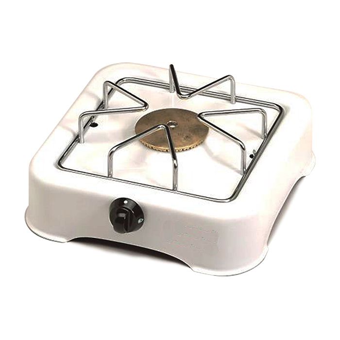 Réchaud Gaz - KITCHEN CHEF PROFESSIONAL - 5318 - Blanc - Brûleur en laiton - Usage occasionnel - Camping