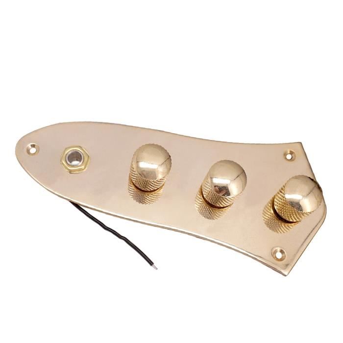 Plaque De Contrôle Pour Basse Jazz - Métal Noir Pour Fender Jazz Bass USA/Mex - Compatible Potentiomètres CTS - 13