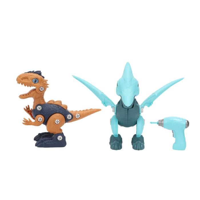 Jouet Dinosaure Démontable 4-en-1 - Avec Perceuse Électrique - Sons Et Lumières - 3-9 Ans