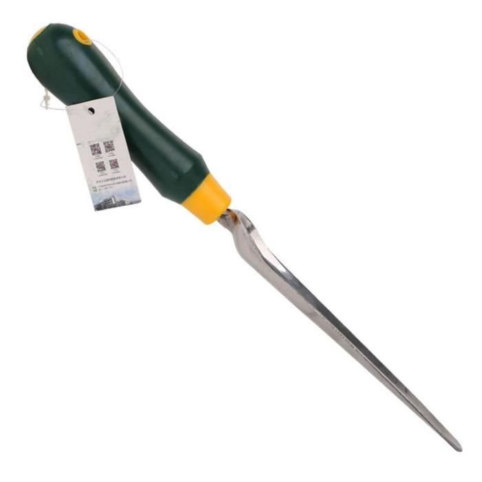 ISİYINER Désherbeur à Main Jardin - Outil De Désherbage Ergonomique Avec Poignée Caoutchouc Jaune