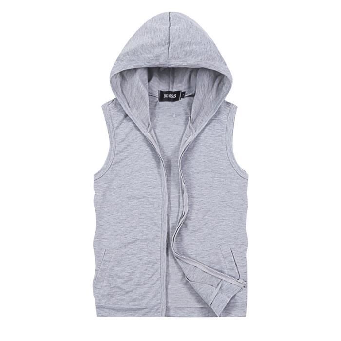 Sweat sans top manche capuche homme