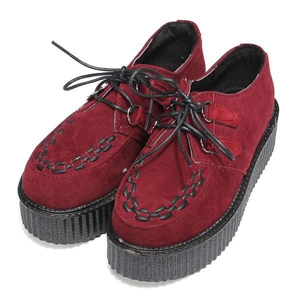 guidance Sunburn visit Chaussures Femme Semelle Compensée Punk Gothique Plat Mode Rouge - Cdiscount