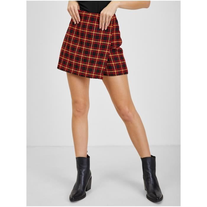 Jupe a carreaux rouge et noir pour dames ORSAY 40 Rouge Cdiscount Pret a Porter