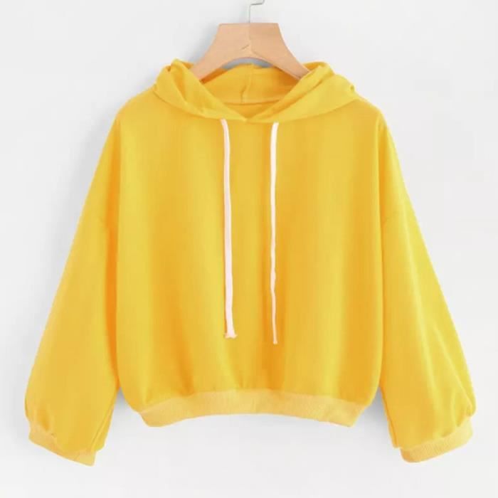 Sweat shirt jaune femme