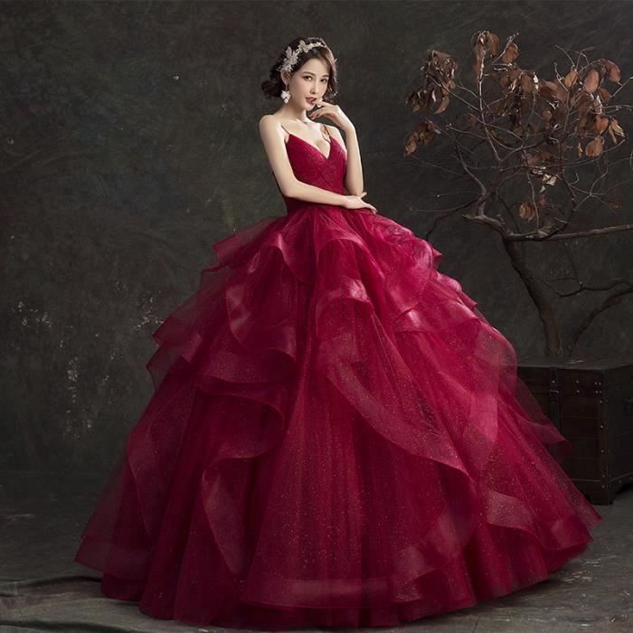 Robe bouffante rouge hot sale