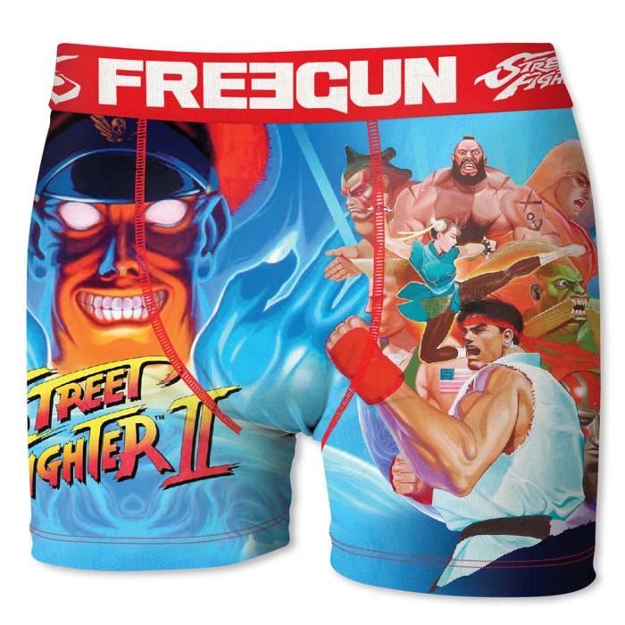 FREEGUN Street Fighter Boxer pour enfant avec le logo imprime en blanc Multicolor Cdiscount Pret a Porter