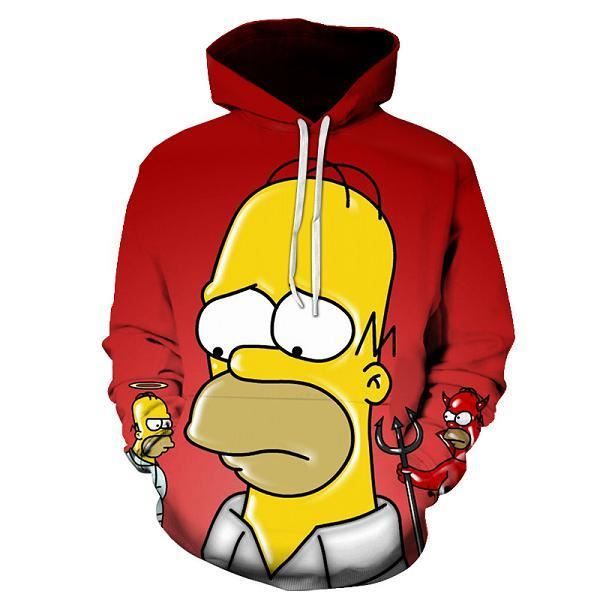 Pull homme long Hommes sweat a capuche pour femme lettre 3D mode impression Simpson sweat a manches longues gros corps sweats a ca Wml00210gc Cdiscount Pret a Porter