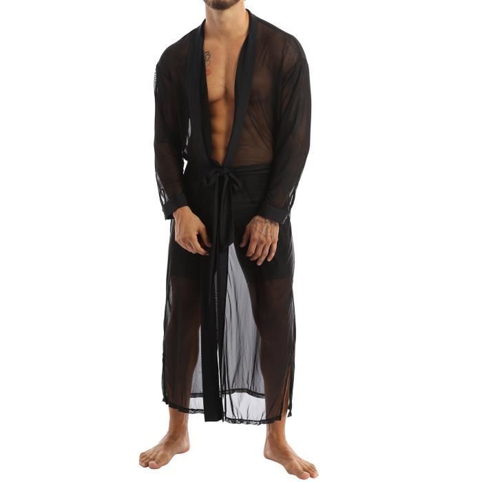 Chemise de nuit transparente pour homme 2025