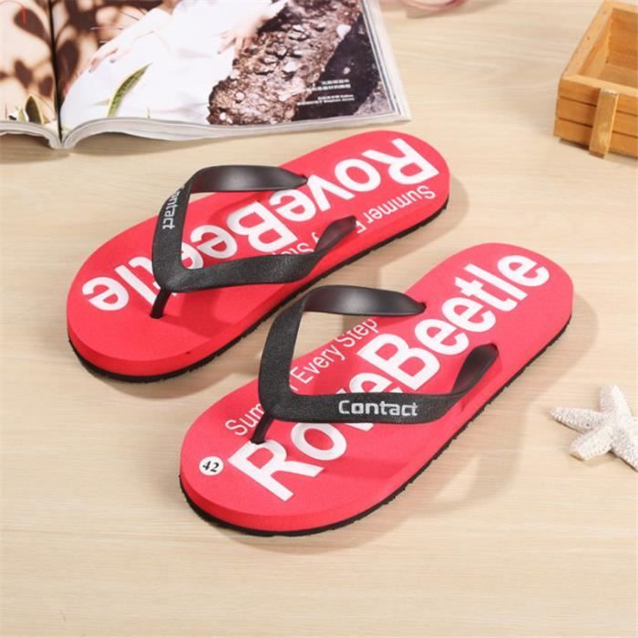Tongs Homme été - Sandales Plates Antidérapantes, Confortables - Pour Plage, Piscine, Maison - Matière Douce, Bout Ouvert