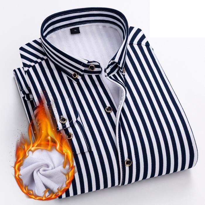 Chemise Hiver Homme Chaude Doublée Polaire Chemise Imprime Stretch Chemise Hiver Homme Chaude Doublée Polaire Chemise Imprime Stretch