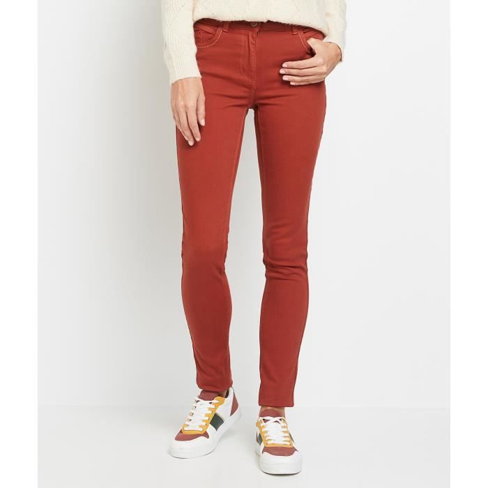 GRAIN DE MALICE Jean slim taille haute BOSTON femme Marron fonc