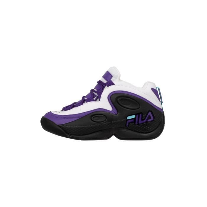 Baskets femme - FILA - Grant Hill 3 Mid - Cuir - Noir/Electric Purple