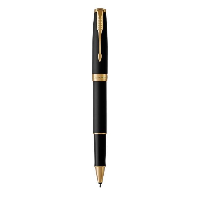 PARKER Sonnet stylo roller noir mat, attributs dorés, Recharge noire pointe  fine – Coffret cadeau - Cdiscount Beaux-Arts et Loisirs créatifs