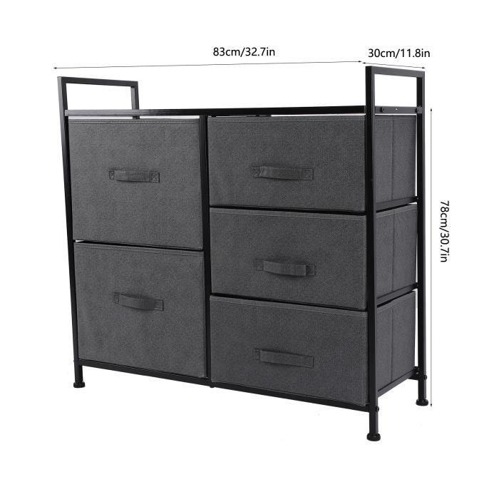 Etagère de rangement Armoire tissu étagère commode Pwshymi Noir