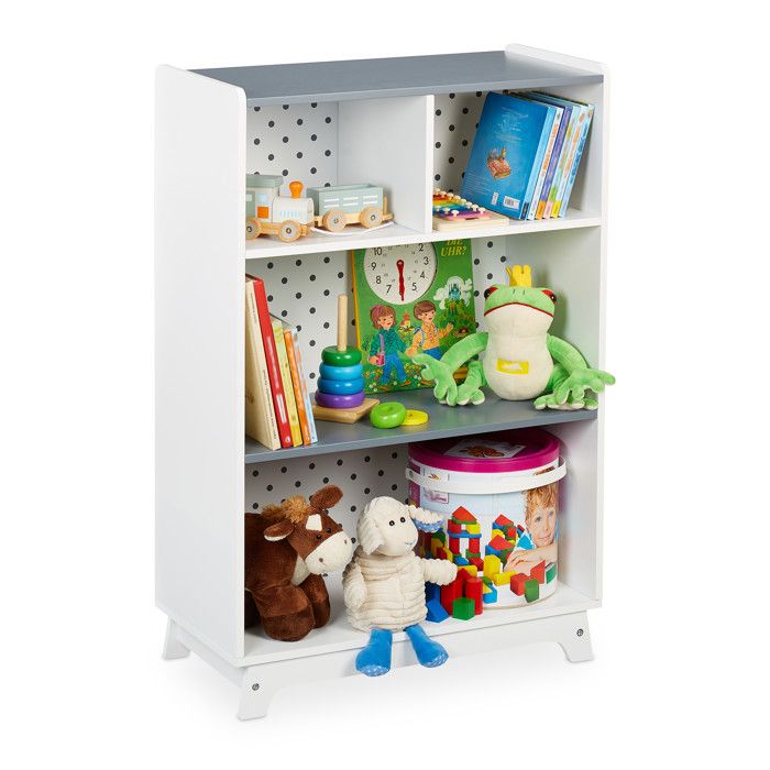 Bibliothèque Enfant 8 Casiers Motif Chien - Dimensions 90x59x30 Cm - En MDF Multicolore - Pour Ranger Livres Et Jouets - 7
