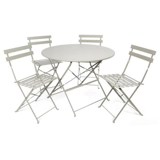 Salon De Jardin Pliant Pop Beige Mat Lisse 4 Places Achat