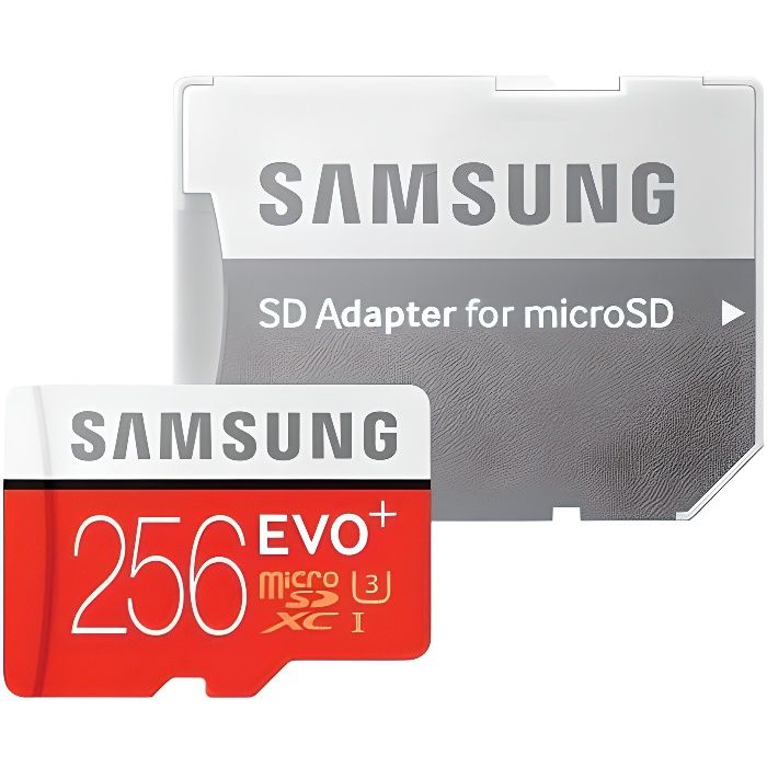 Carte M/émoire microSDXC 256 Go Classe 10 avec Adaptateur SD