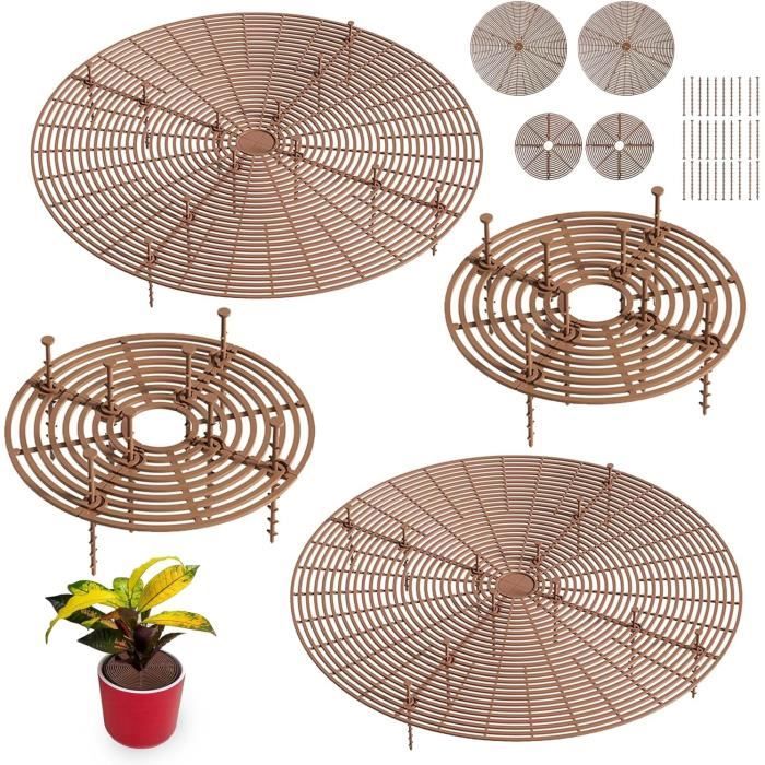 Lot De 4 Protection De Sol Pour Pot De Fleurs Grille 52-30Cm, Cache ...