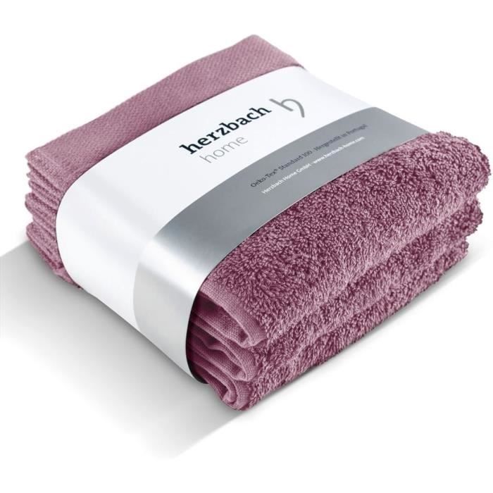 herzbach home Lot de 3 Serviettes de Savon 30 x 30 cm - Mini Serviettes de Haute qualité, Douces et absorbantes de qualité supérieure - 100% Coton Naturel (Vert océan
