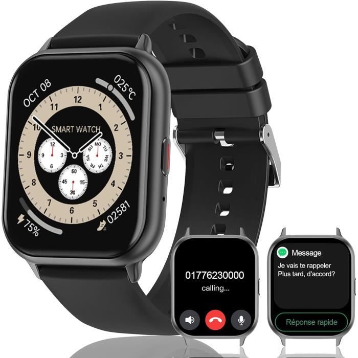 Montre Connectée Militaire Meoonley - IP68, Appels, Podomètre, Cardio, SPO2, 100 Modes Sport