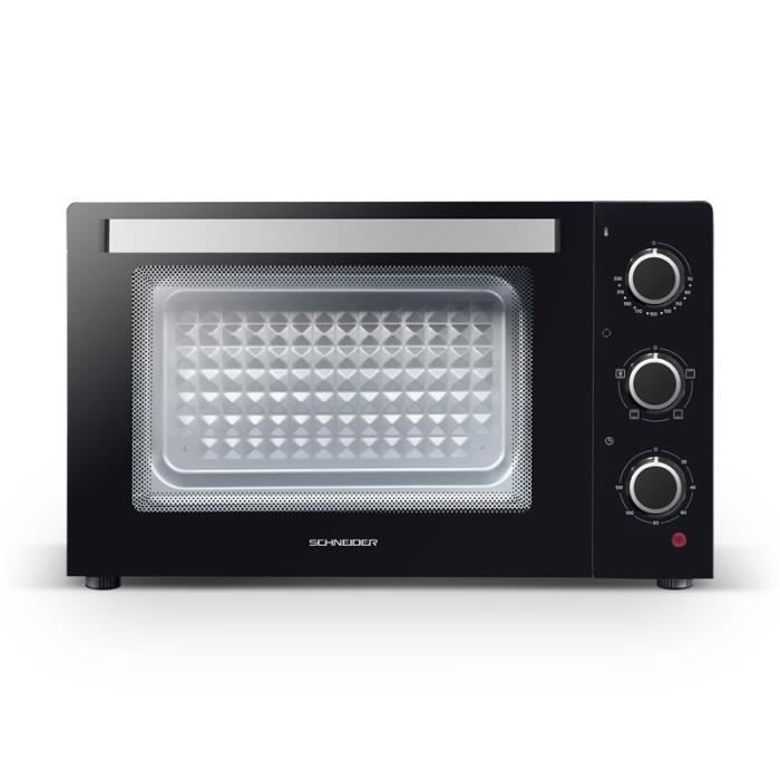 SCHNEIDER - SCEO2355MFB - Mini four posable 55L - Multifonctions - Minuterie - Tournebroche - 1900W - Arrêt automatique - Noir - Schneider