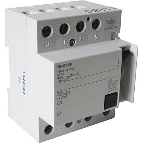 Siemens Interrupteur Différentiel Tétra Polaire 30 Ma 40 A Type Ac À Vis, 4 Modules - vue 1