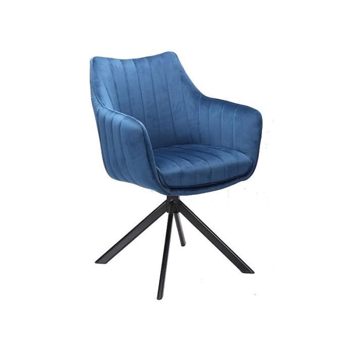 Fauteuil de bureau - SIGNAL - Azalia - Tissu bleu marine - Acier noir - 1 place Fauteuil de bureau - SIGNAL - Azalia - Tissu bleu marine - Acier noir - 1 place