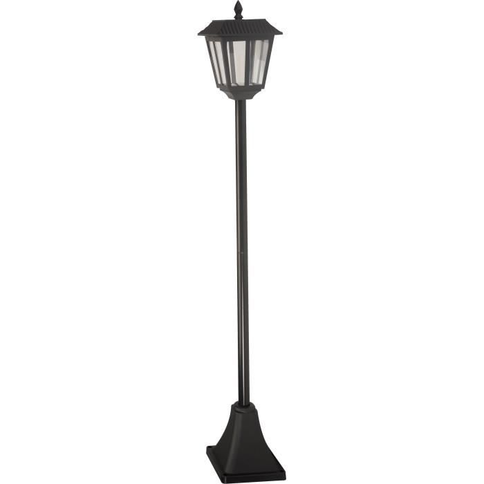 lampadaire solaire - smart garden - metro - 20 lumens - noir - 130 x 18 cm