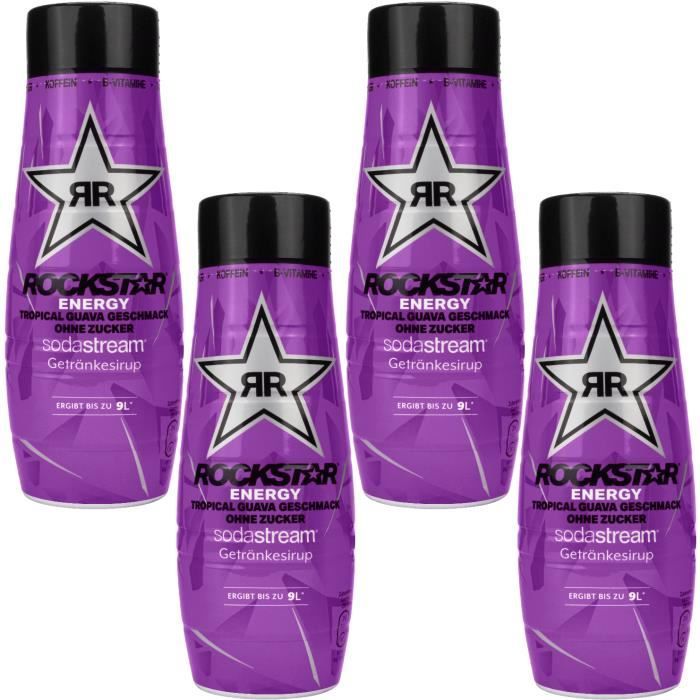 Kit sirop pour SodaStream Rockstar Tropical Guava Zero 440ml 4 pièces