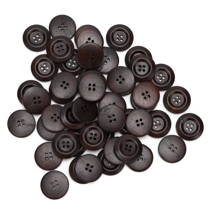 6 Gros Boutons En Bois Uniques – Forme De Dents / Bascules – Artisanat – Lot 200-7