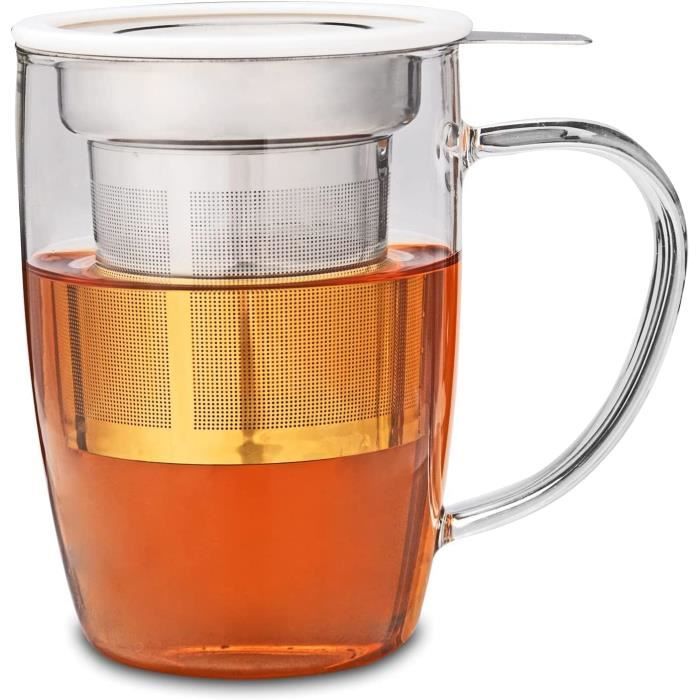 Tasse à thé avec infuseur et Couvercle, Grande Tasse à thé pour