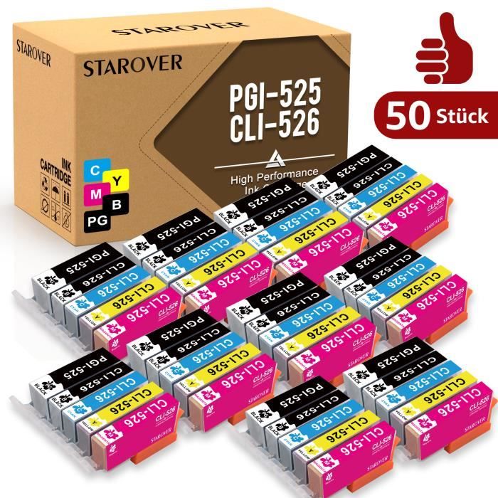 20 Cartucce Compatibili Per Canon Pixma MG5350 – PGI-525 E CLI-526 (nero, Ciano, Magenta, Giallo, Fotonero)