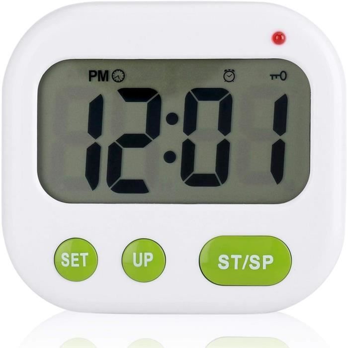 Réveil Numérique Pliable Portable - Affichage LCD Rétroéclairé, Alarme, Snooze, Calendrier, Température