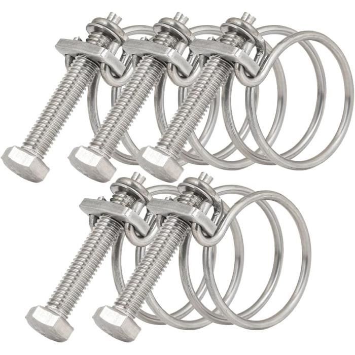 8 Pièces 201 Colliers De Serrage En Acier Inoxydable Vis Réglable Collier De Serrage Fixation De Tuyau 19-29/22-32/ 25-38/32-44mm