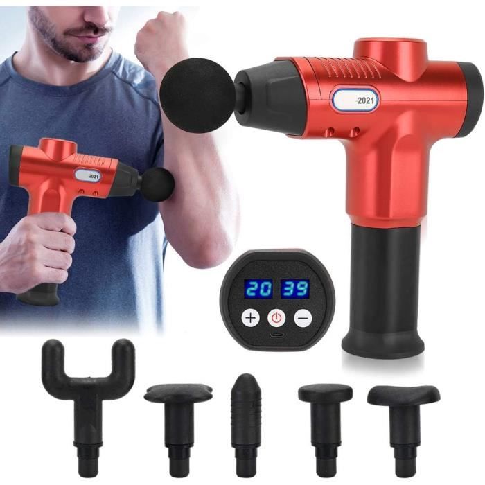 Pistolet De Massage Musculaire, Masseur Musculaire Des Tissus Profonds Avec 4 Niveaux Réglables
