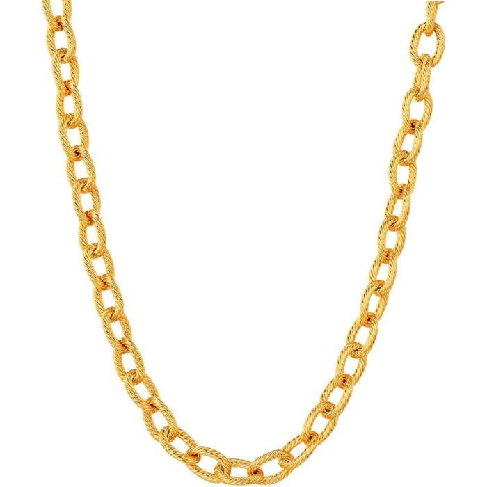 Parure Bracelet Et Collier Femme - Chaîne Rolo Plaqué Or 18 Carats - Pendentif Coeur
