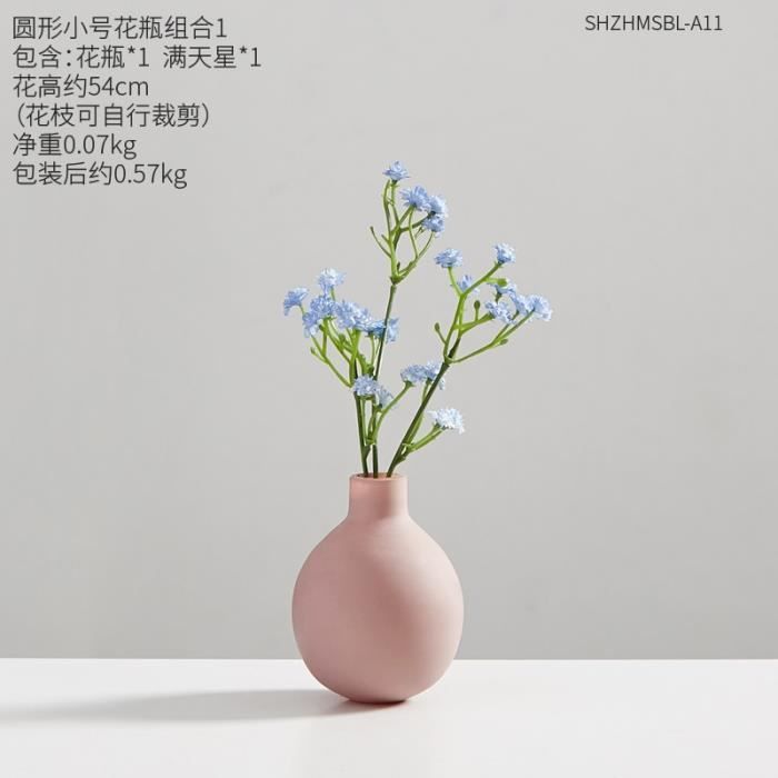 Vase En Céramique Blanc 20cm - Design Moderne à Rayures | Pour Fleurs Fraîches Ou Séchées | Décoration Maison Bohème