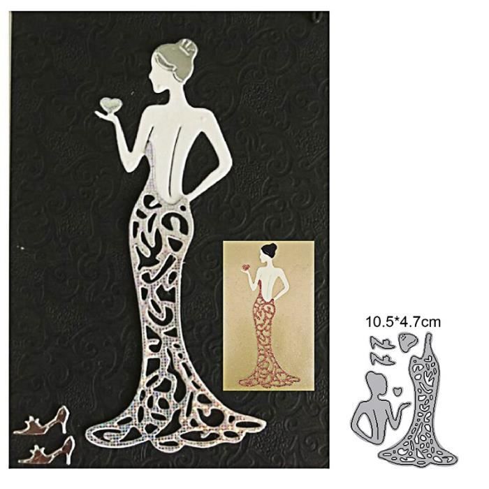 Pochoir De Découpe Scrapbooking - Forme Verre à Vin - Matrice Métal Pour Albums Et Créations