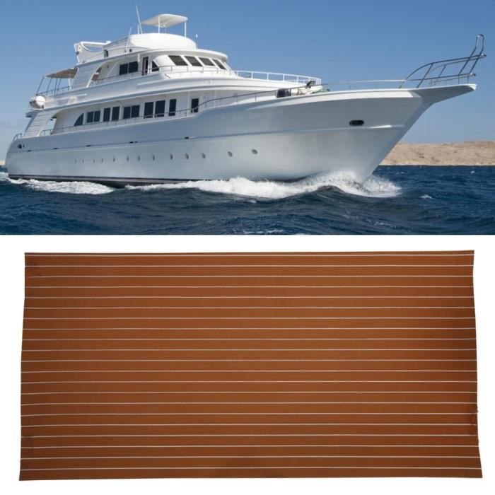 Tapis De Pont En Mousse EVA Antidérapant - 240 X 90 Cm - Style Teck Imitation - Pour Yacht, Bateau, Terrasse Marine - Isolation, Facile à Installer