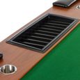 Table de Poker MAXSTORE ROYAL FLUSH - 213 x 106 x 75 cm - Vert - 9 porte-gobelets - Accoudoirs rembourrés-1