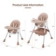 SINBIDE® Chaise haute bébé repas Enfant baby - 2 hauter réglable - plateau réglable tablette - Centure de sécurité BRUN-1
