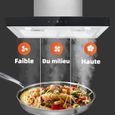TopStrong Hotte Aspirante 60cm[Classe A++]700m3/h 9Vitesses Hotte de cuisine Tactile Inox Ecran tactile LED en forme de T-1